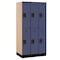 Salsbury Industries Wardrobe Locker, 36" W, 21" D, 76" H, (3) Wide, (6) Openings, Blue 32361BLU - alternate 1